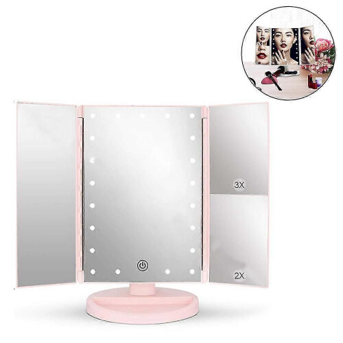 (1599)Makeup Mirror With Lights 22 Led Vanity Mirror With 2x/3x Magnification,touch Screen,portable 1