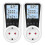 (523)2x Electricity Meter For Socket, With Backlight,lcd Display, Eu Plug 1