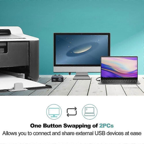 (1619)Usb 3.0 Switch Selector Kvm Switch 2 In 1 Out Usb Switcher For 2 Computers Share 1 Usb Devices 1
