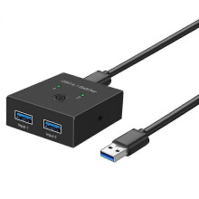(1619) USB 3.0 -kytkimen valitsin KVM-kytkin 2 sisään 1 ulos USB-kytkin kahdelle tietokoneelle ja 1