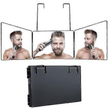 (1633)Scalable Suspension Three-sided Folding Mirror Makeup Mirror Adjustment Height Shaving Mirror