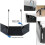 (1633)Scalable Suspension Three-sided Folding Mirror Makeup Mirror Adjustment Height Shaving Mirror 5