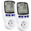 (606)2 Pcs Electricity Consumption Meter Socket Energy Meter With Lcd Display Overload Protection Power 1