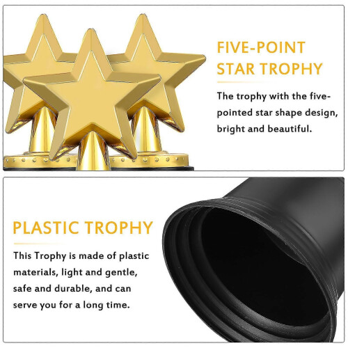 (1643)20pcs Party Trophy Model Plastic Trophy Competition Award Five-point Star Trophy 1