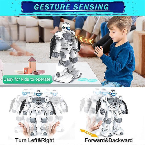 (1700) Robot télécommandé pour enfants, jouet robot avec danse et tir 2