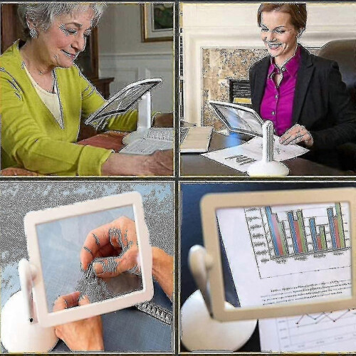 (1875)3x Rectangular Magnifying Glass With Led Light For Books, Visually Impaired, Elderly, Sewing, 2