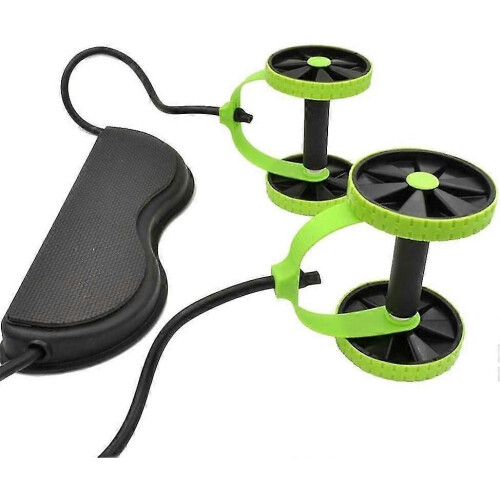 (1891)Fitness Pull Rope Abdominal Double Roller Roller Pull Trainer Slimming Exercises Core Double Wheel 2