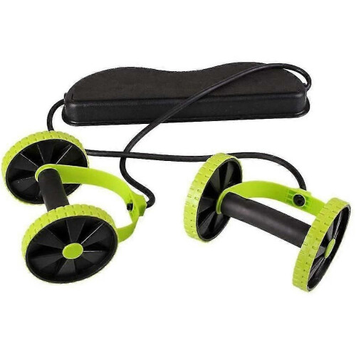 (1891)Fitness Pull Rope Abdominal Double Roller Roller Pull Trainer Slimming Exercises Core Double Wheel