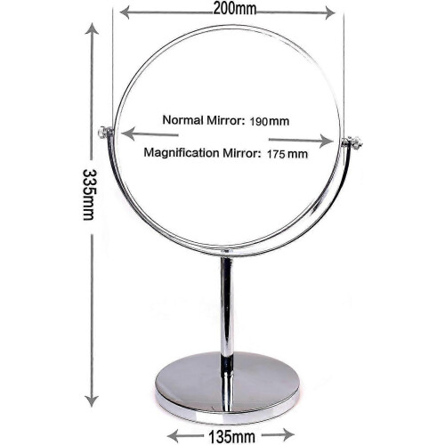 (1990)10 Times Magnifying Table Makeup Mirror, Double Sided Free Standing Cosmetic Mirror, Bathroom 1