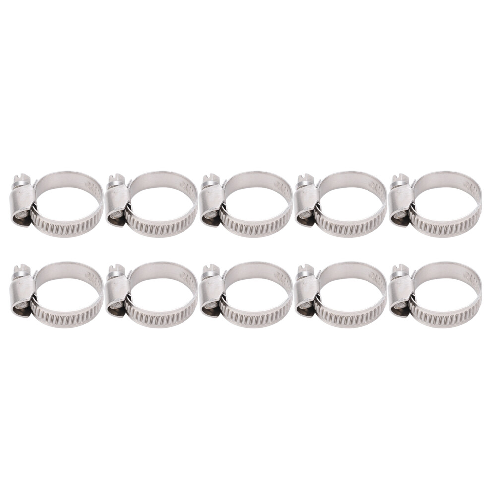 10Pcs 304 Stainless Steel Hose Pipe Clips Clamp 14-27Mm German Style 3421340589043
