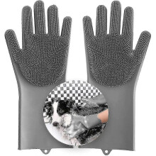 (2011) Magic Pet -hoitohanskat, koiran kylpyshampooharja, lämmönkestävä, ympäristöystävällinen silikonikarva