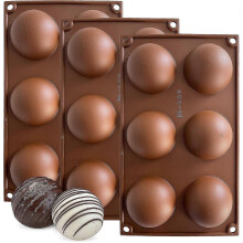 (2118) 2 delar rund silikonform - 3D rund silikonform för choklad, godis - Rund form