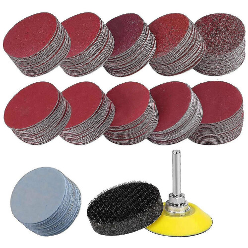 (1188)200pcs Sanding Discs Pad Kit, 50mm Hook And Loop Sandpaper With Foam Buffing Pad, Grits Sanding
