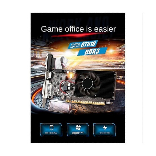 (2208)Gt610 1gb Scheda video VGA per computer desktop da gioco con case piccolo e memoria DDR3 2