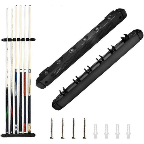 (2260) Supporto per stecche da biliardo a 6 vie, supporto per stecche da biliardo in legno, montaggio