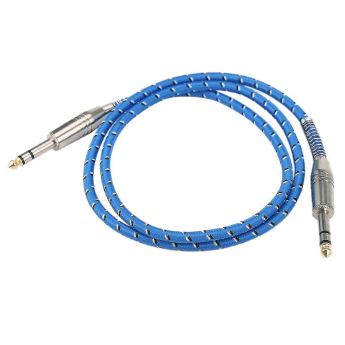 (1303) 6,35 mm till 6,35 mm O-kabel för elgitarr (1 meter) + silver 1