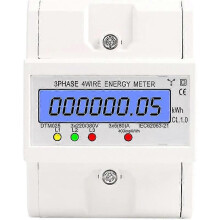 (111) Compteur d'énergie triphasé à 4 fils 220/380 V 5-80 A, consommation d'énergie (kWh), installation