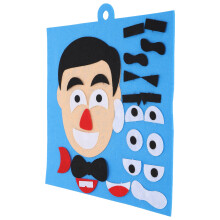 Facial Expressions Puzzle Toy Felt Cloth Sticker Kit for Parent-Child DIY (Male)