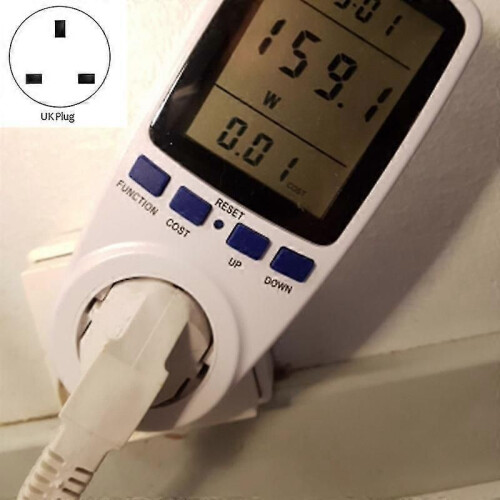 (356) Ac Digital LCD-effektmätare Effektmätare Effekt kWh Elmätare Mätuttag Effektanalys 1
