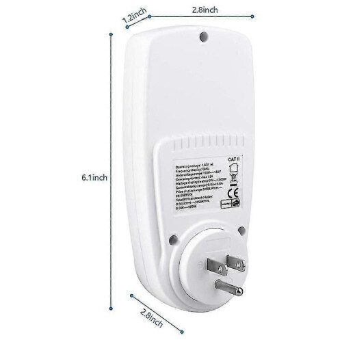 (356) Ac Digital LCD-effektmätare Effektmätare Effekt kWh Elmätare Mätuttag Effektanalys 2