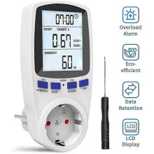 (417) Compteur d'énergie électrique multifonction avec voltmètre et affichage LCD du courant électrique