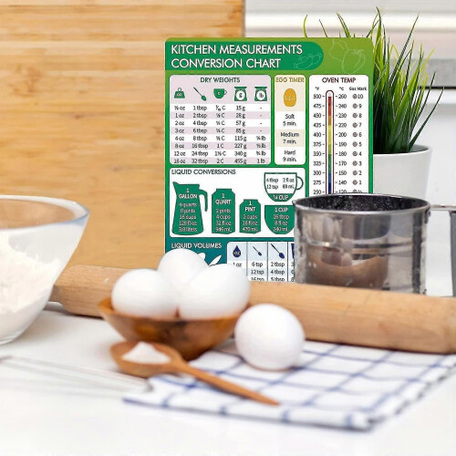 (462)1pc Kitchen Conversion Chart Magnet, Imperial & Metric To Standard Conversion Chart Decor Cooking 1