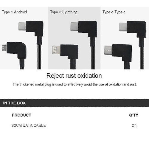 (Lightning43896) Drönare Datakabel För Dji Air 2s Kontroll Micro USB Typ-C iOS Android OTG För D 2