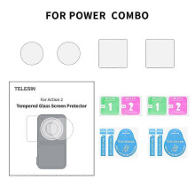(Power Combo43966) Teelsin 3-i-1 härdat glas, skärm, lins, pekskärm, skyddsfilm, 9 timmar 2,5 dagar