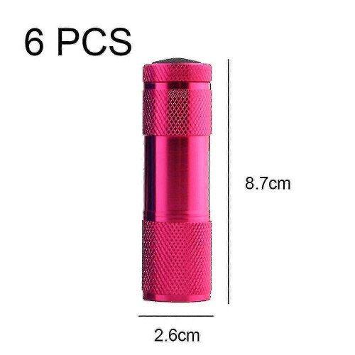 (rose Red45164)6pcs 9led Vi Flash, Uv My Detector Lamp 2