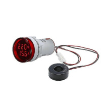 (Rouge-Rond45206) Voltmètre-ampèremètre numérique carré à LED, 50-500 V CA, 0-100 A, 110 V/220 V