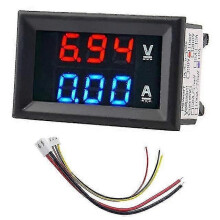 (Rouge bleu 10a45360) Voltmètre-ampèremètre numérique CC 100 V 10 A 50 A 100 A