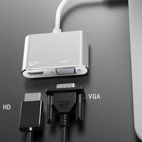 (Grå45435) Dockningsstation med dubbla skärmar för dockningsstation USB Typ C 2