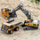 (grayyellow45665)2023 Nouvelle version améliorée des jouets de construction télécommandés : pelleteuse, 3