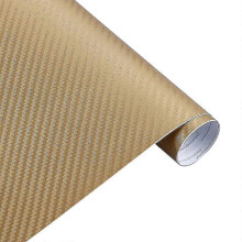 (Gold46153) 30cmx127cm 3D Carbon Fiber Vinyl Auto Wrap Sheet Rolfolie Auto Stickers en Decals Motorfiets
