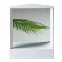 (White  aa46357)True Mirror Non Reversing, Triangular Fixed Non-reversing Mirror, Inverted Mirror,image