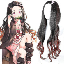(2XL-Alleen pruik30) Demon Slayer Kamado Nezuko Cosplay Party Kostuum Outfits Halloween Party Anime