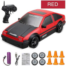 (A46366)2.4g Drift Rc Car 4wd 3.7v 500mah Rc Drift Car Giocattolo Telecomando Gtr Modello Ae86 Veicolo