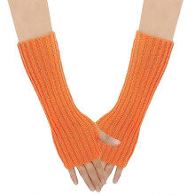 (Naranja 1478) Guantes largos de lana de oto?o e invierno para hombre y mujer con mangas simuladas y