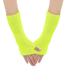 Guantes largos de lana (amarillo fluorescente 1884) para oto?o e invierno, para hombre y mujer, con