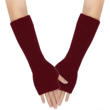 (Borgo?a 1980) Guantes largos de lana de oto?o e invierno para hombre y mujer con mangas simuladas y