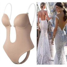 (S-Nero99) Reggiseno modellante da donna con perizoma, scollo a U, sottoveste modellante