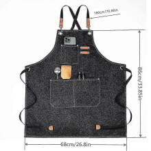 (Nero113)Grembiule da barbecue per uomo, grembiule da lavoro impermeabile in tela, grembiule da cucina