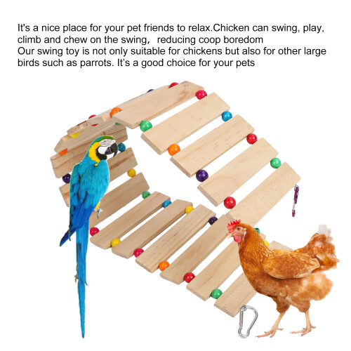 ChicksS Échelle d'alimentation en bois naturel pour poulets à bascule 2