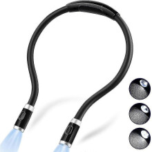 (Black170) Oplaadbare led-boeklamp, nekknuffelleeslampjes, nekboeklamp, 3 instelbare helderheidsstanden