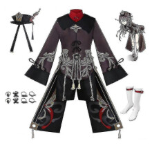 (XXL-Set met pruik91)Genshin Impact Hutao Cosplay Kostuum Chinese Stijl Pak Halloween Carnaval Feest