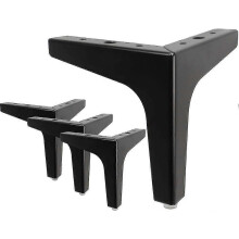 (17cm-Black256)7" / 17,5cm Möbelbeine, 4 moderne Metall-Dreiecksmöbel