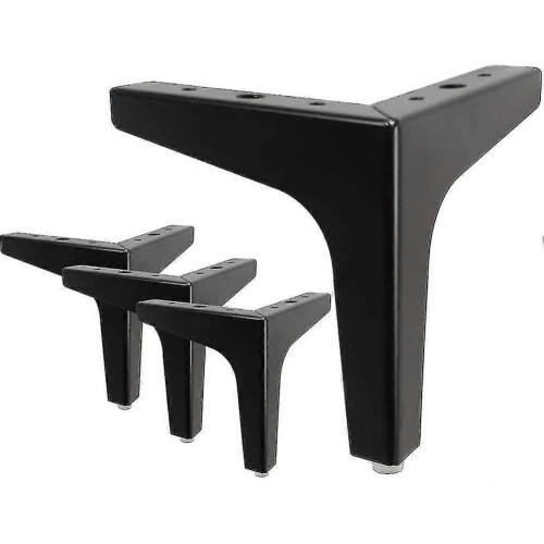 (10cm-Black259)7" / 17,5cm Möbelbeine, 4 moderne Metall-Dreiecksmöbel