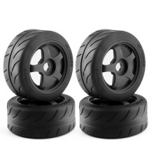 (Black111) 4 pezzi 5 razze 102*75*43mm Pneumatici per auto da rally fuoristrada con telecomando 17mm