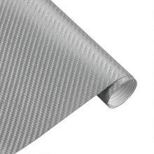 (Silver43) 127cmx15cm 3D 3M Auto Koolstofvezel Vinylfolie Carbon Auto Wrap Sheet Rolfolie Papier Motorfiets