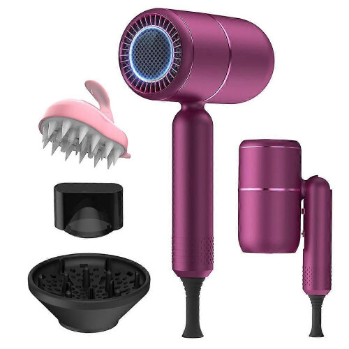(Violet428) Sèche-cheveux avec diffuseur, sèche-cheveux ionique professionnel portable, accessoires 1